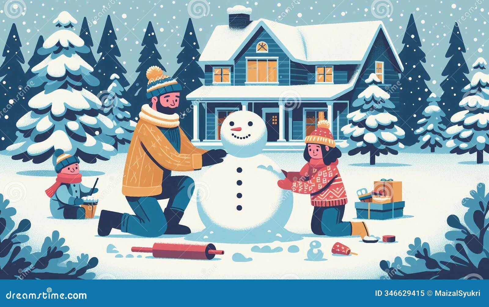 a fun winter activity full of creativity and teamwork, building memories in the snow.