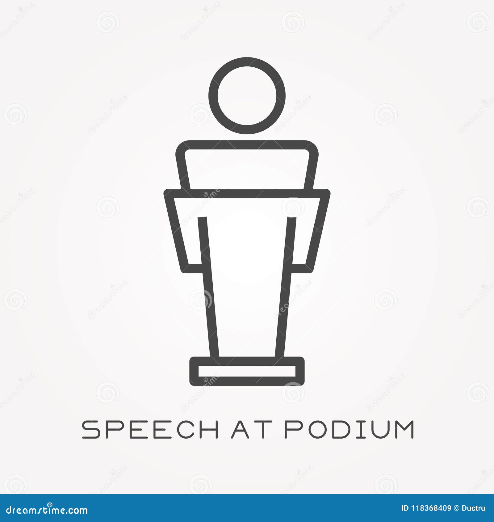 Flat Vector Icons with Speech at Podium Stock Vector Illustration of