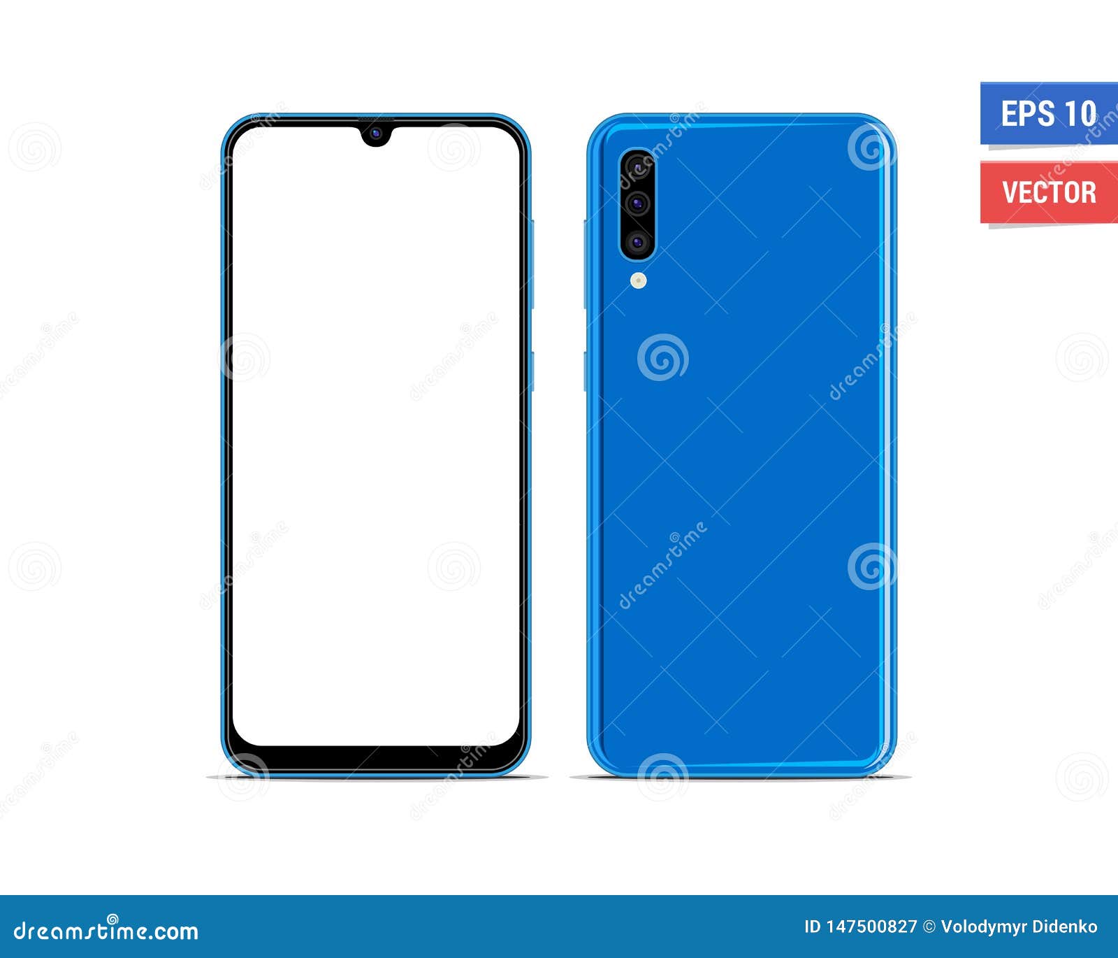 realistic  flat mock-up samsung galaxy a50 with blank screen  on white background. scale image any resolution