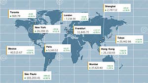 Global Stock Markets And Time Zones Vector Illustration CartoonDealer 
