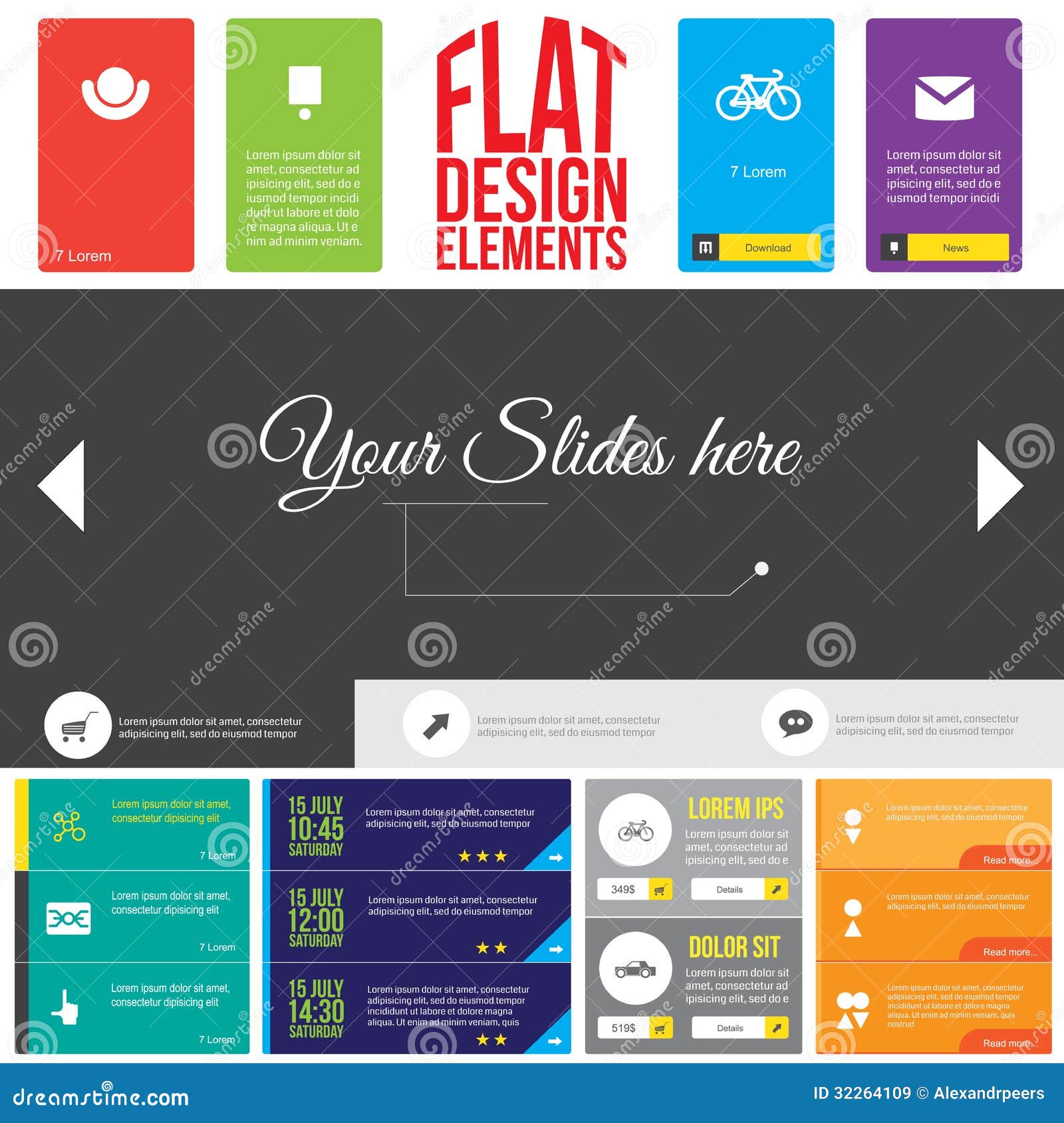 Flat Web Design Elements Royalty Free Stock Images 