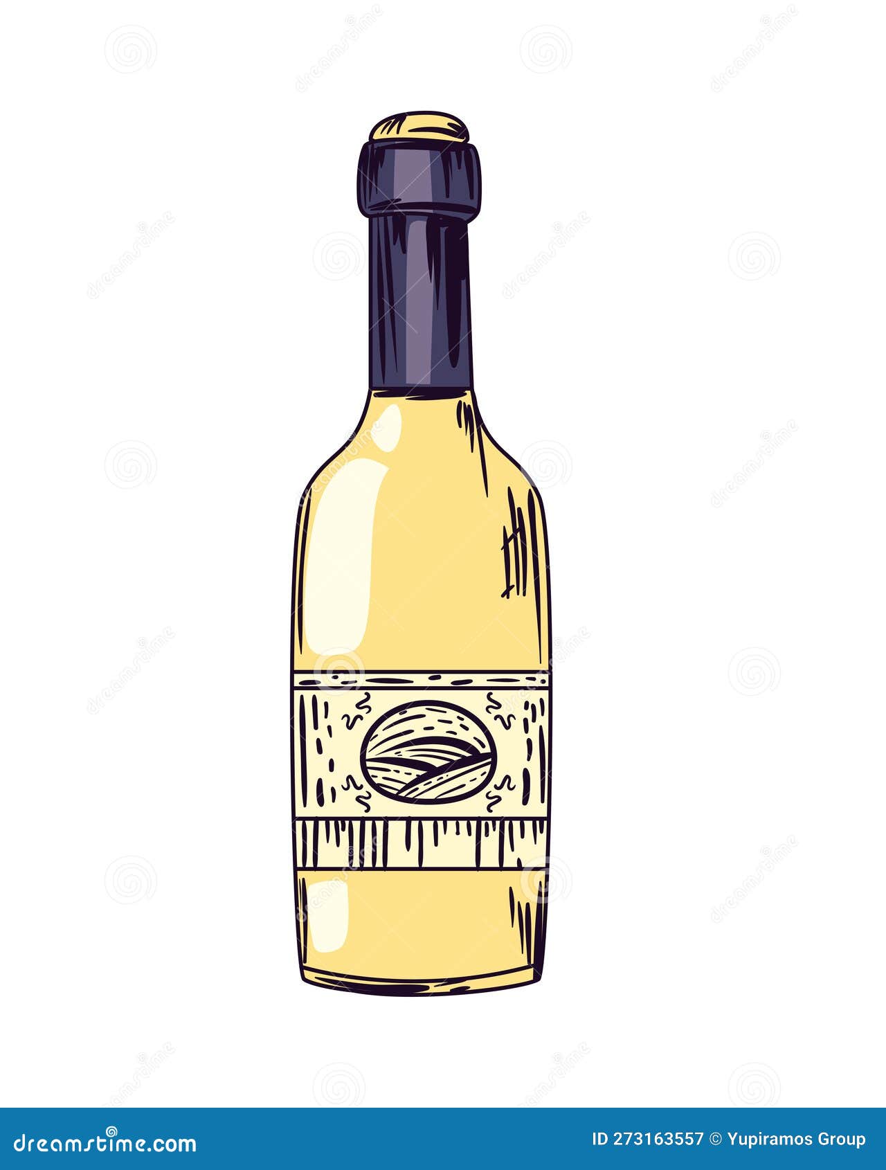 Flat white wine bottle stock vector. Illustration of white 273163557