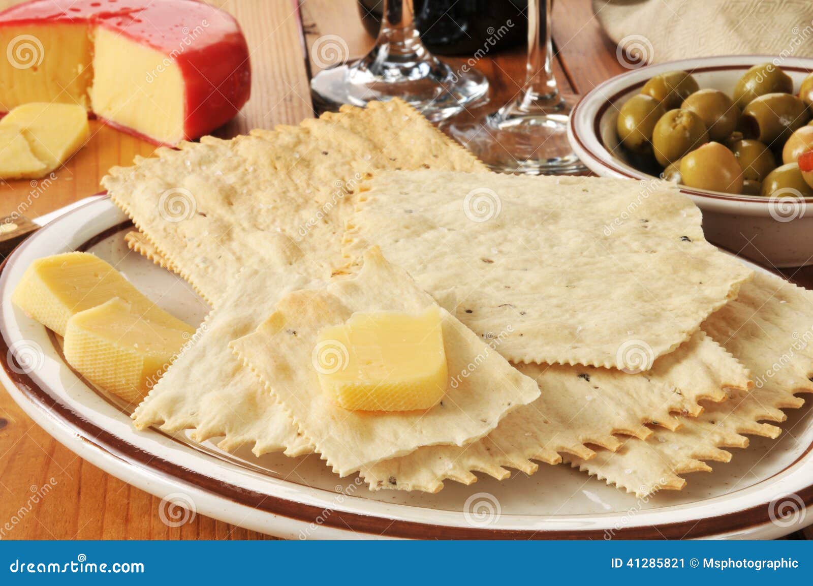 Flatbread Crackers and Gouda Cheese Stock Image Image of dairy