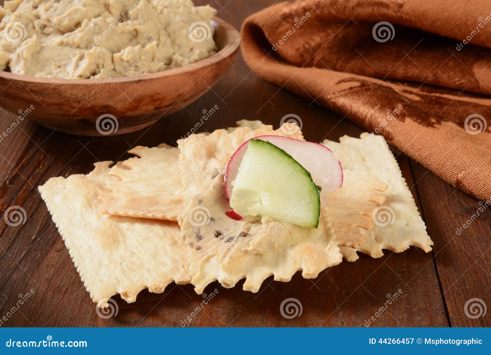 Flatbread Crackers and Hummus Stock Image Image of snack, crackers