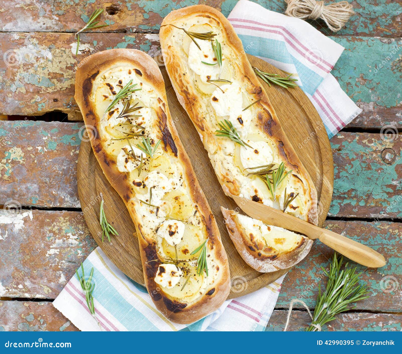 Flatbread with potatoes stock image. Image of vegetable 42990395