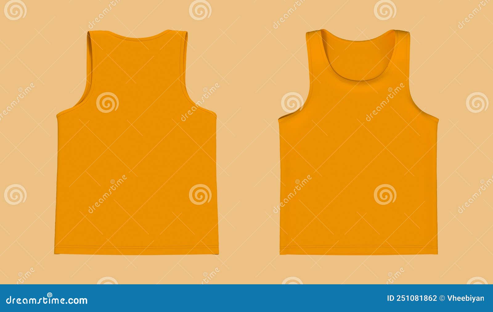 Flatlay Sleeveless T-shirt Mockup in Front and Back Views, Design ...