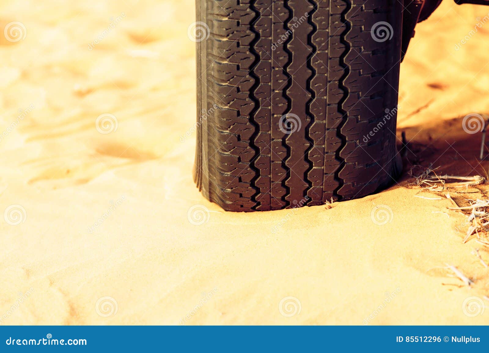 Flattened Tire on Sand Dune Stock Photo Image of asia, crop 85512296