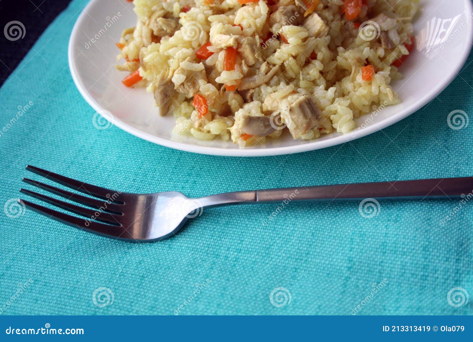 Pilaf With Rice Is Cooked On A Castiron Cauldron RoyaltyFree Stock