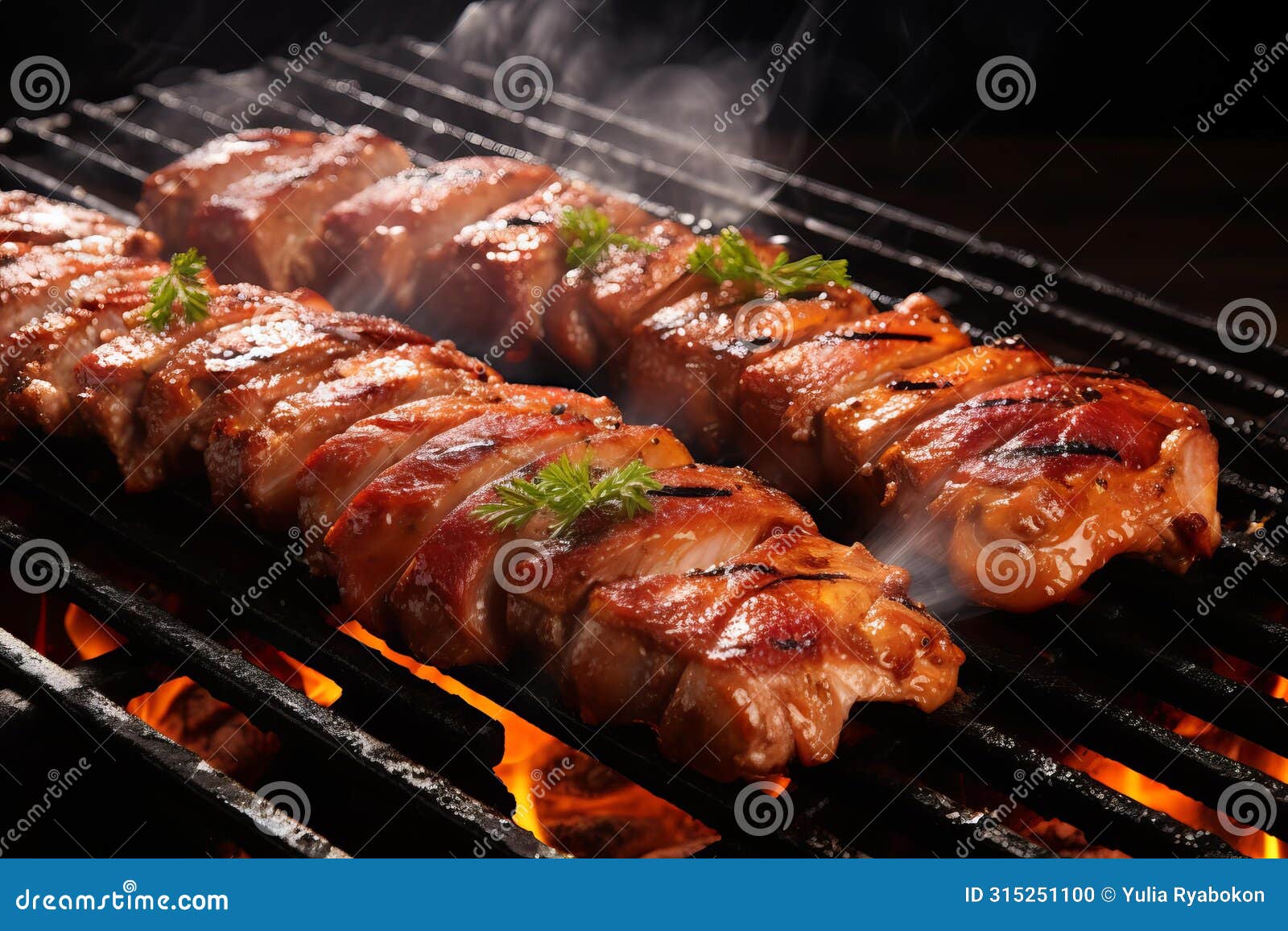 flavorful pork bbq plate grilled. generate ai