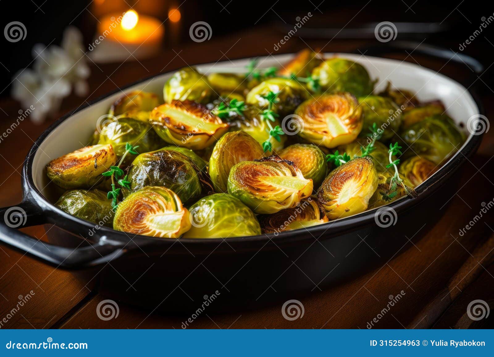 flavorful roasted brussel sprouts. generate ai