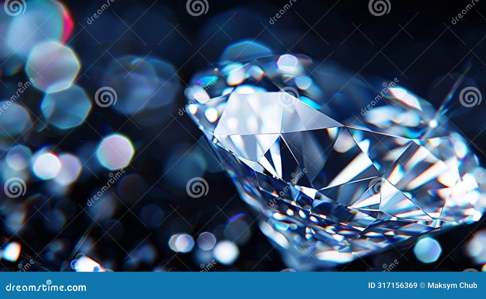 flawless diamond close up expertly lit to showcase cut, color, and carat weight
