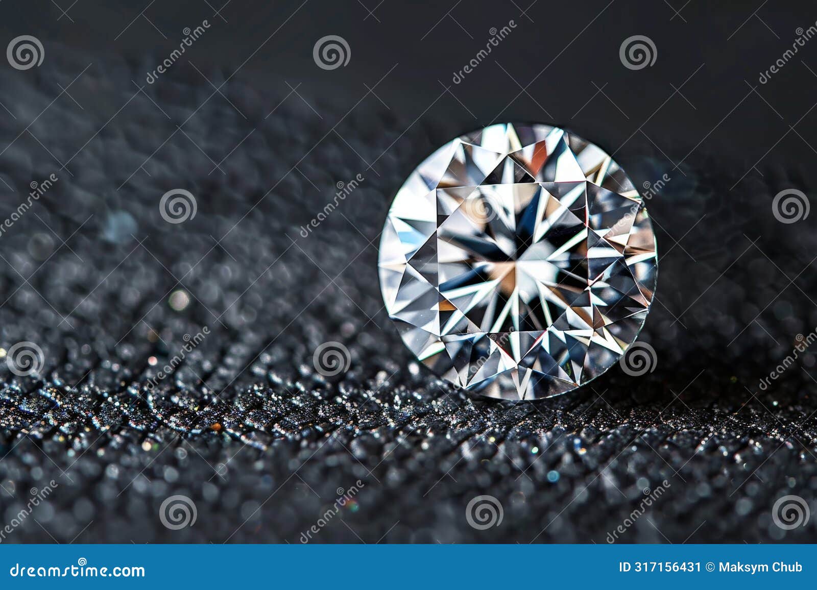 flawless diamond close up expertly lit to showcase cut, color, and carat weight on dark background