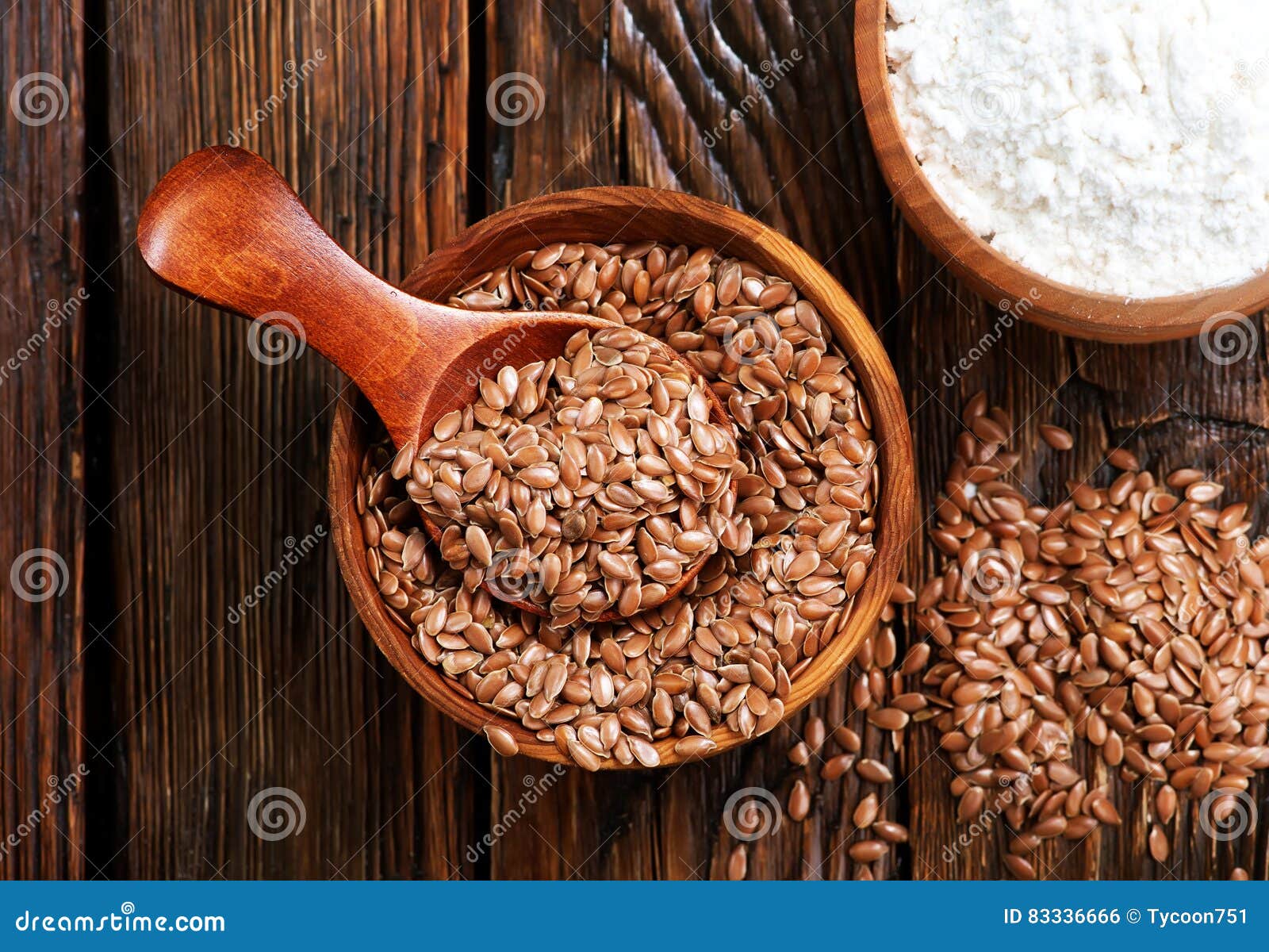Flax seed and flour stock photo. Image of nutritional 83336666