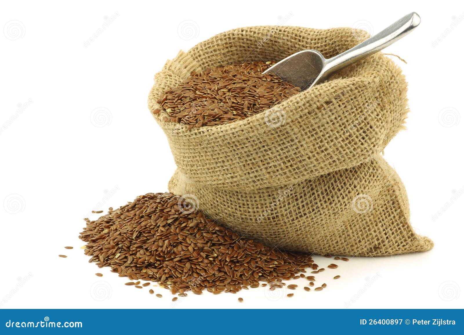 Flax Seed (linseed) in a Burlap Bag Stock Image Image of ingredient