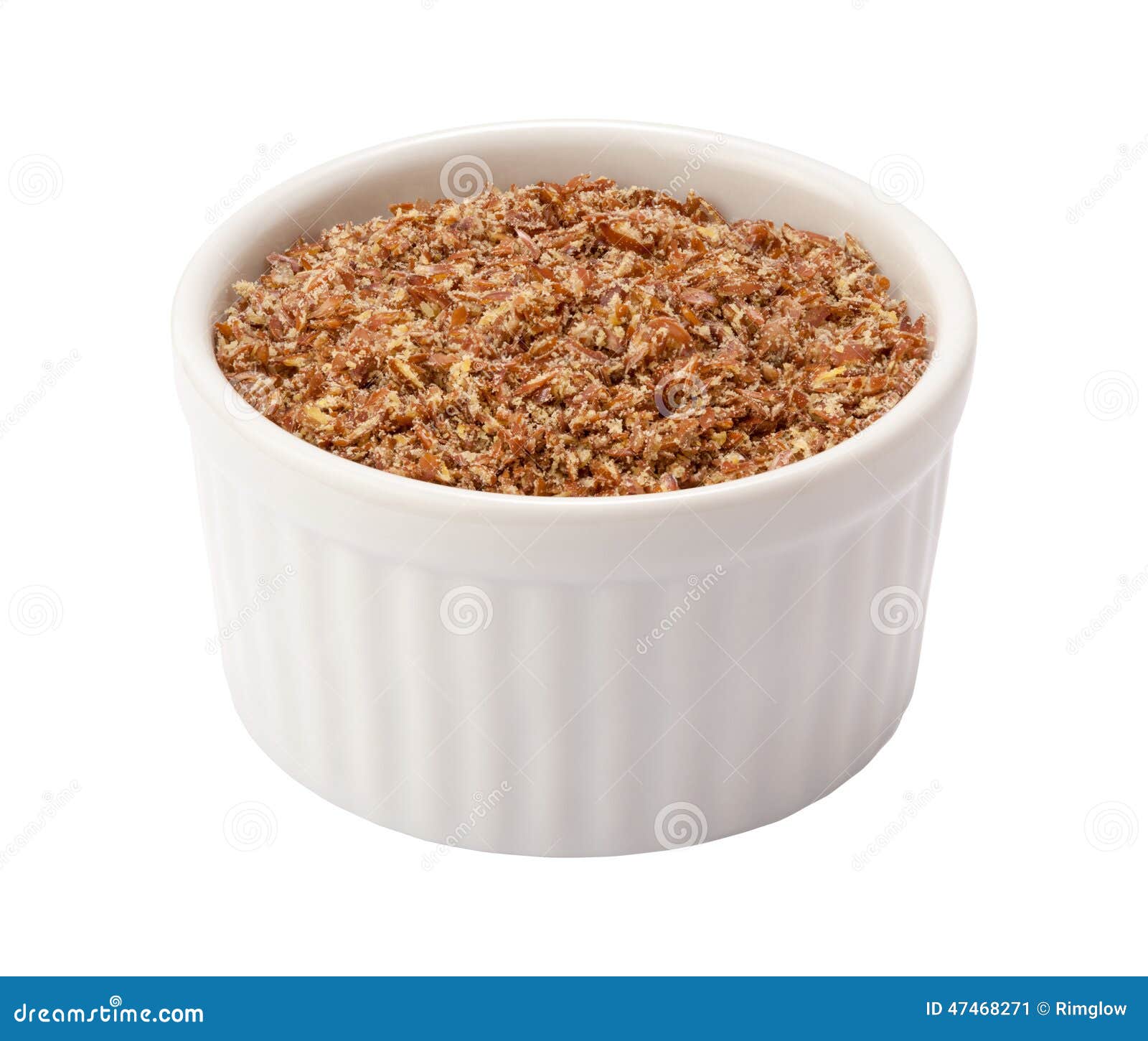 flax seed meal in ramekin
