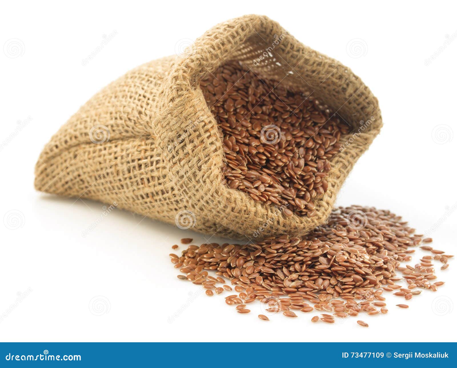 Flax Seeds in Bag Isolated on White Stock Image Image of nutrition