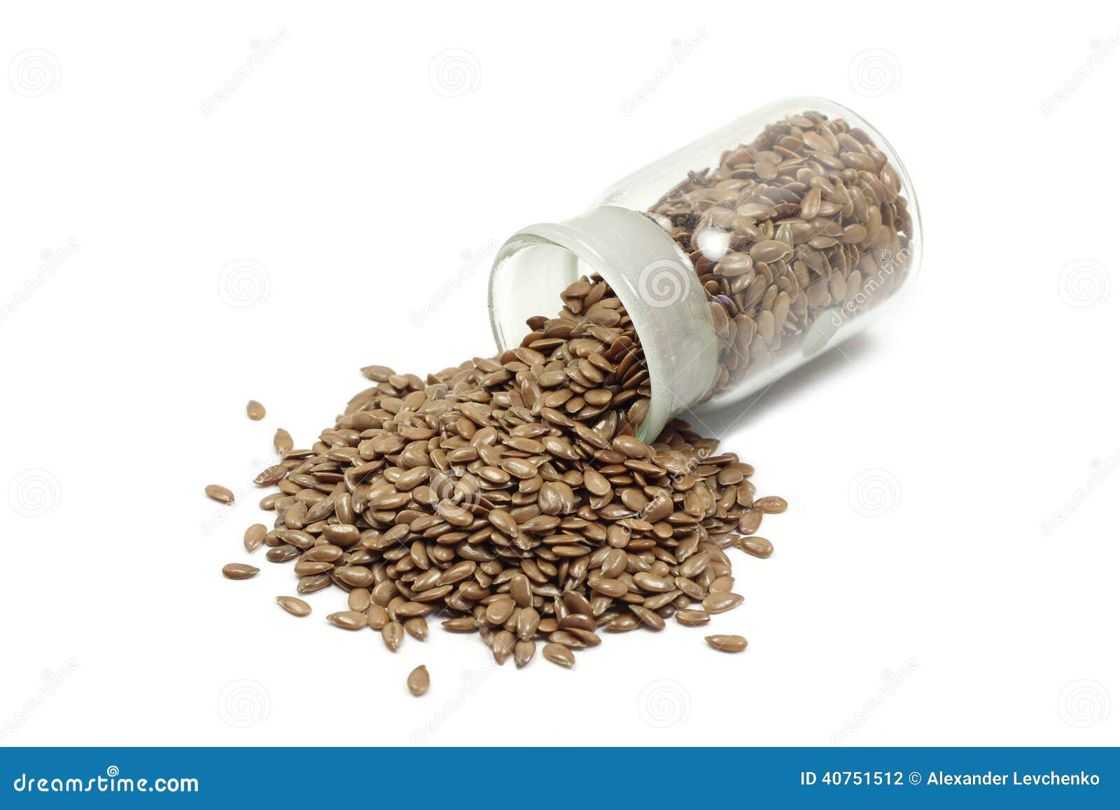 Flax Seeds in a Glass Bottle Stock Photo Image of scattered