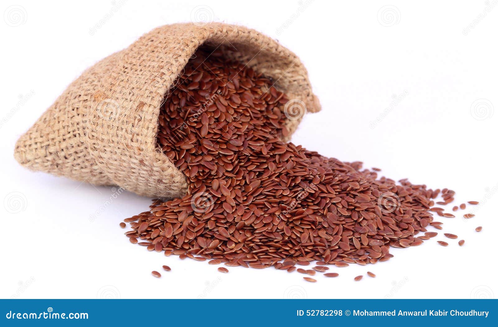 Flax seeds in jute bag stock photo. Image of acids, three 52782298
