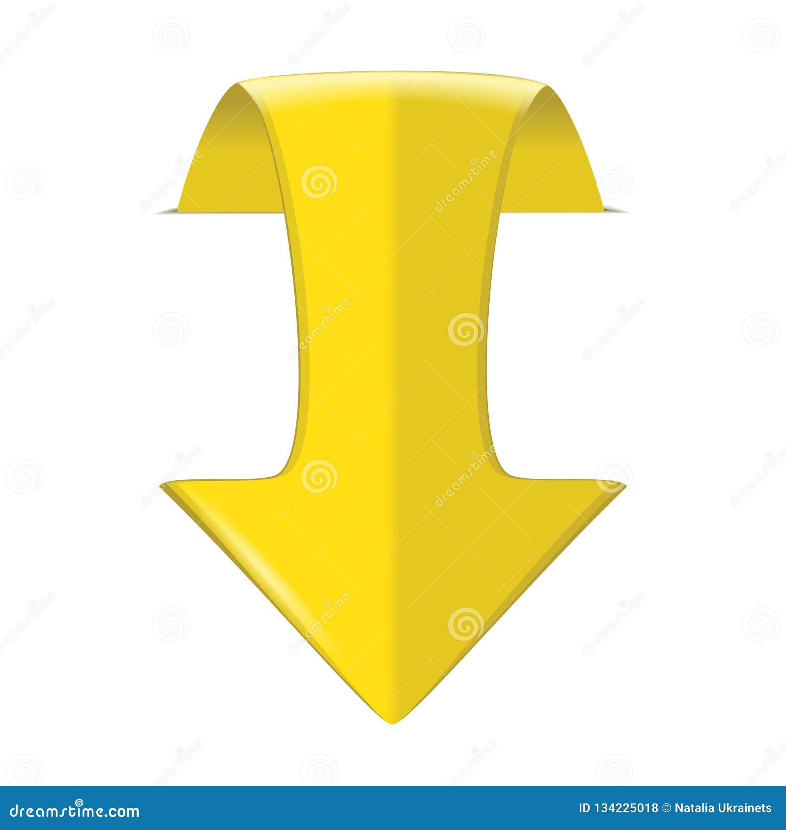 Flecha Amarilla 3d Hacia Abajo Ilustración del Vector Ilustración de