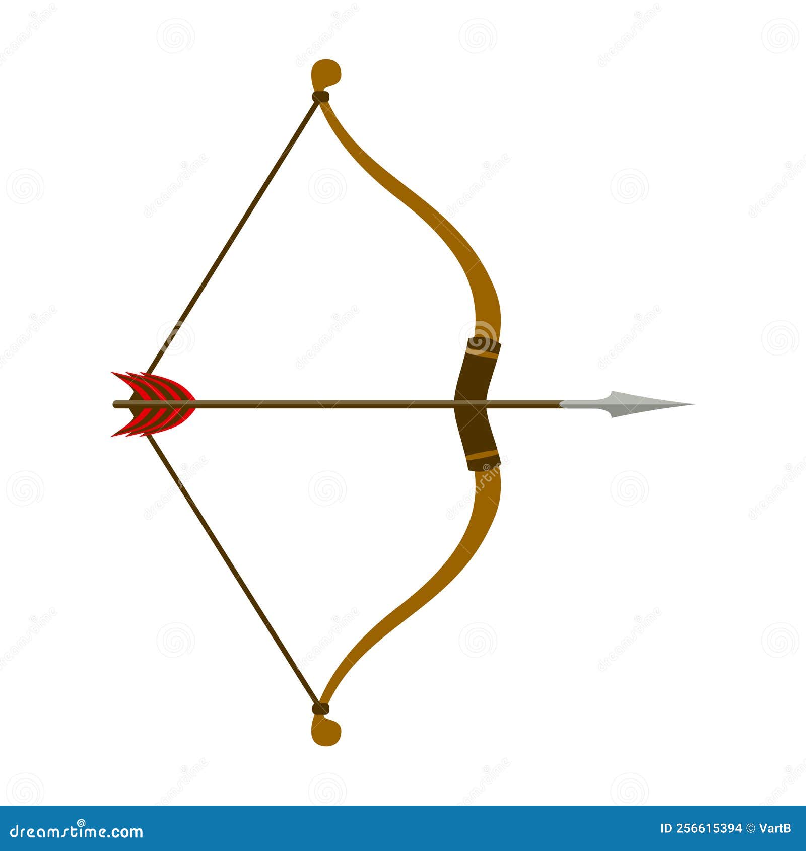 Flecha De Arco De Caza De Madera Agudo Ilustración del Vector - Ilustración  de plano, medieval: 256615394