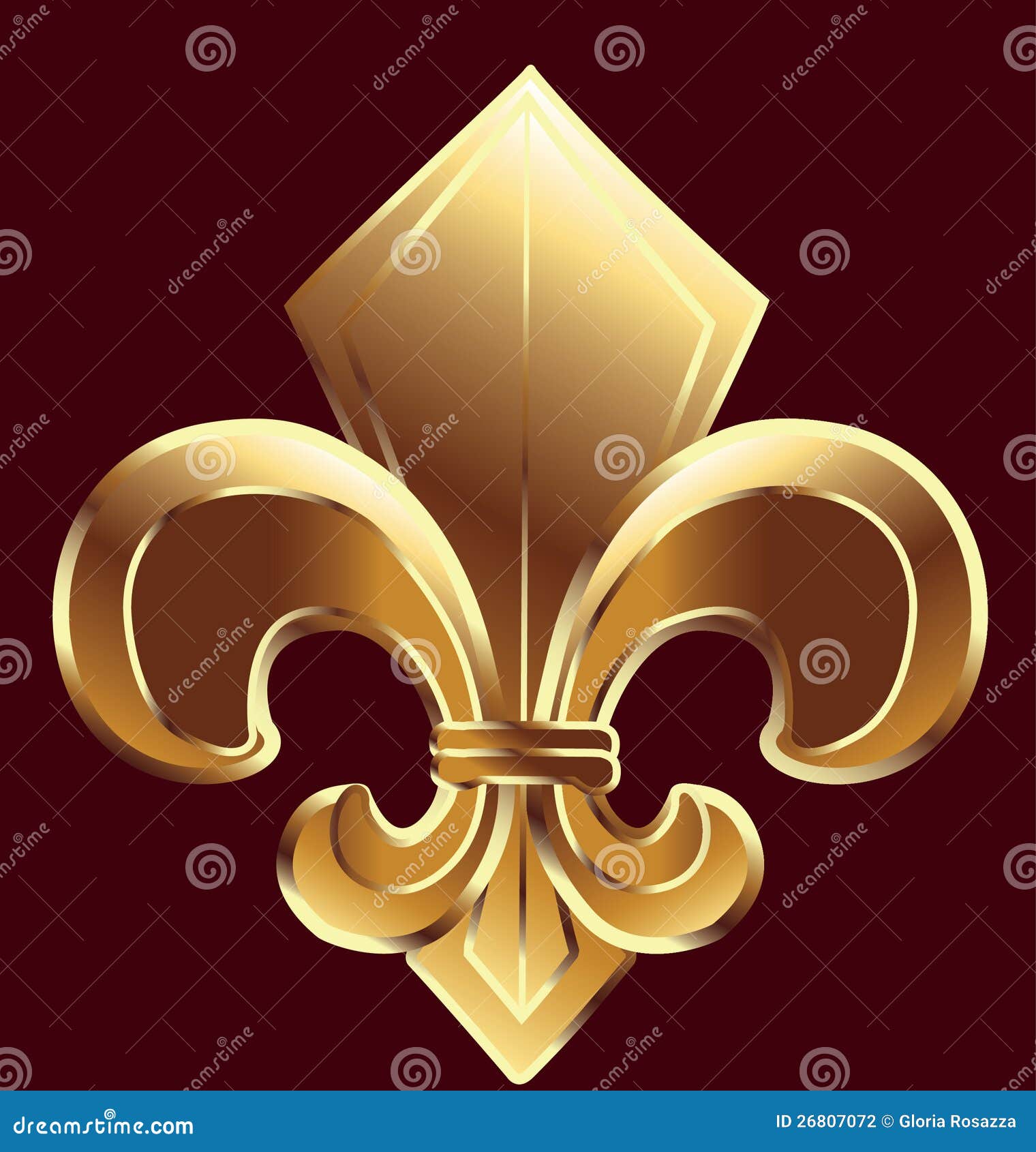 Fleur De Lis, New Orleans in Gold Stock Vector - Illustration of ...