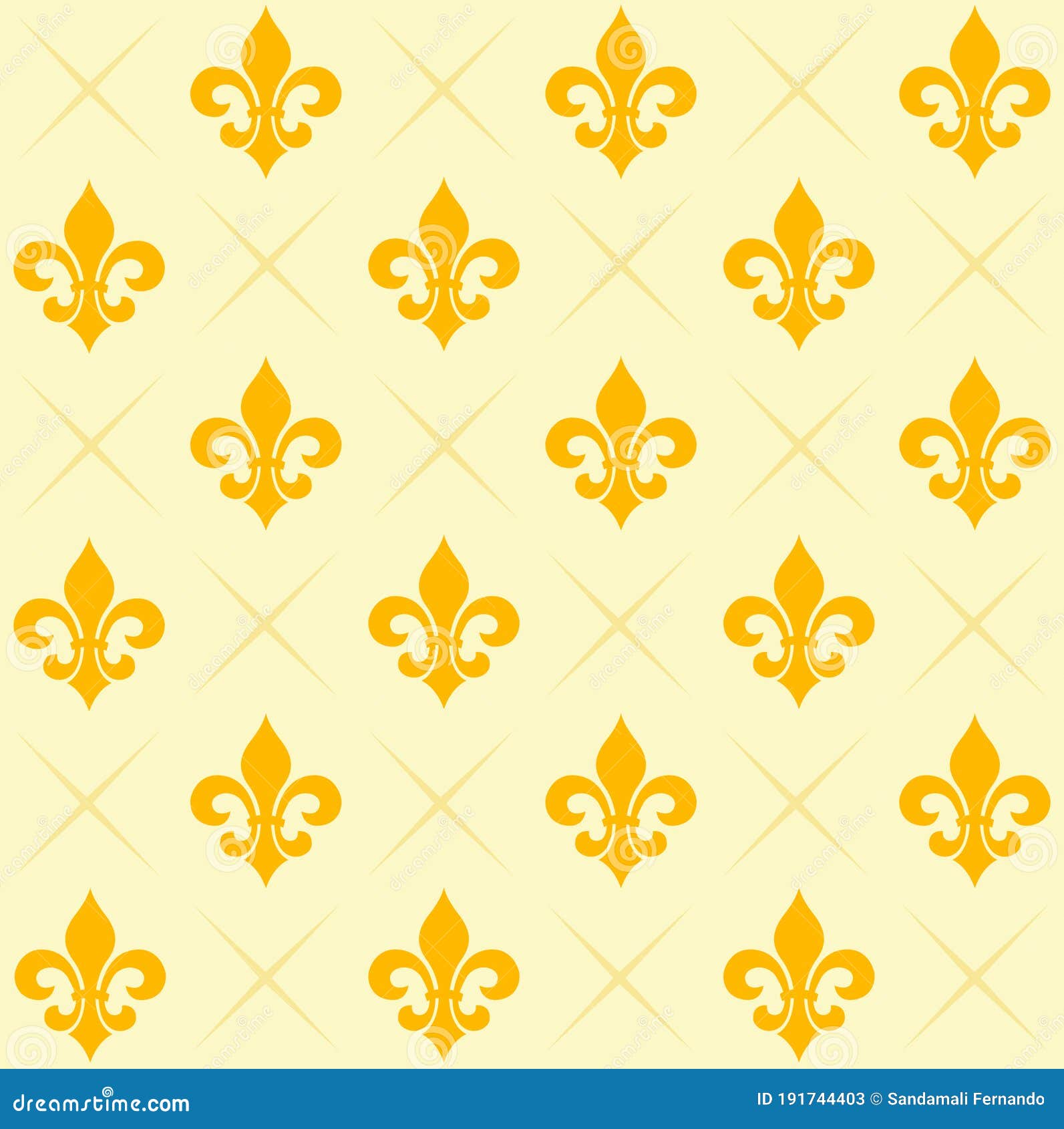 Yellow Fleur De Lis Pattern Stock Illustration - Illustration of flower ...