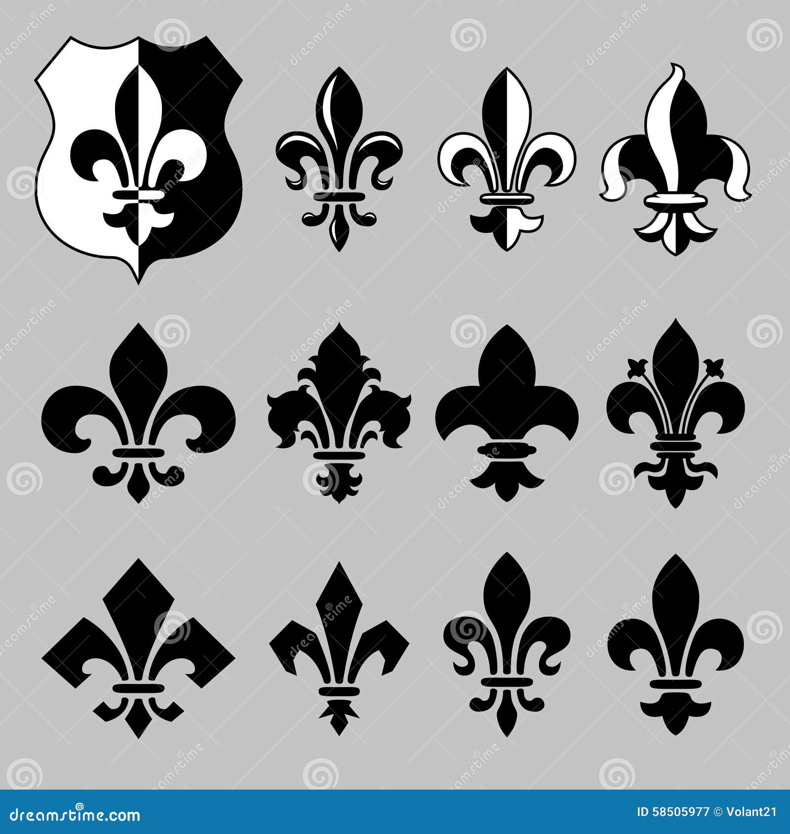 Fleur de lis stock vector. Illustration of classical - 58505977