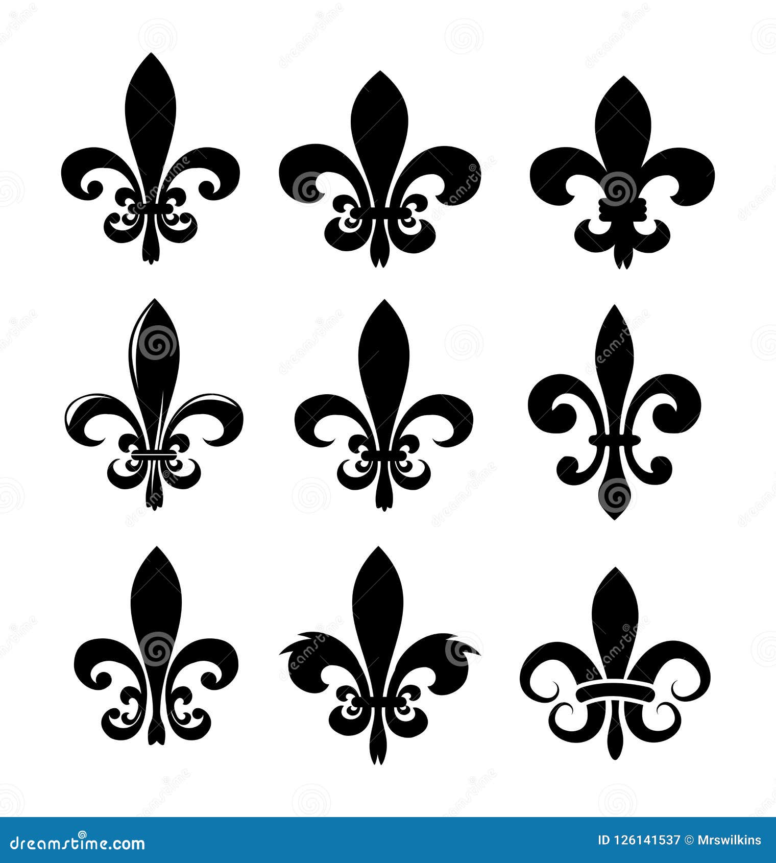 Fleur de lise vector set stock illustration. Illustration of native ...