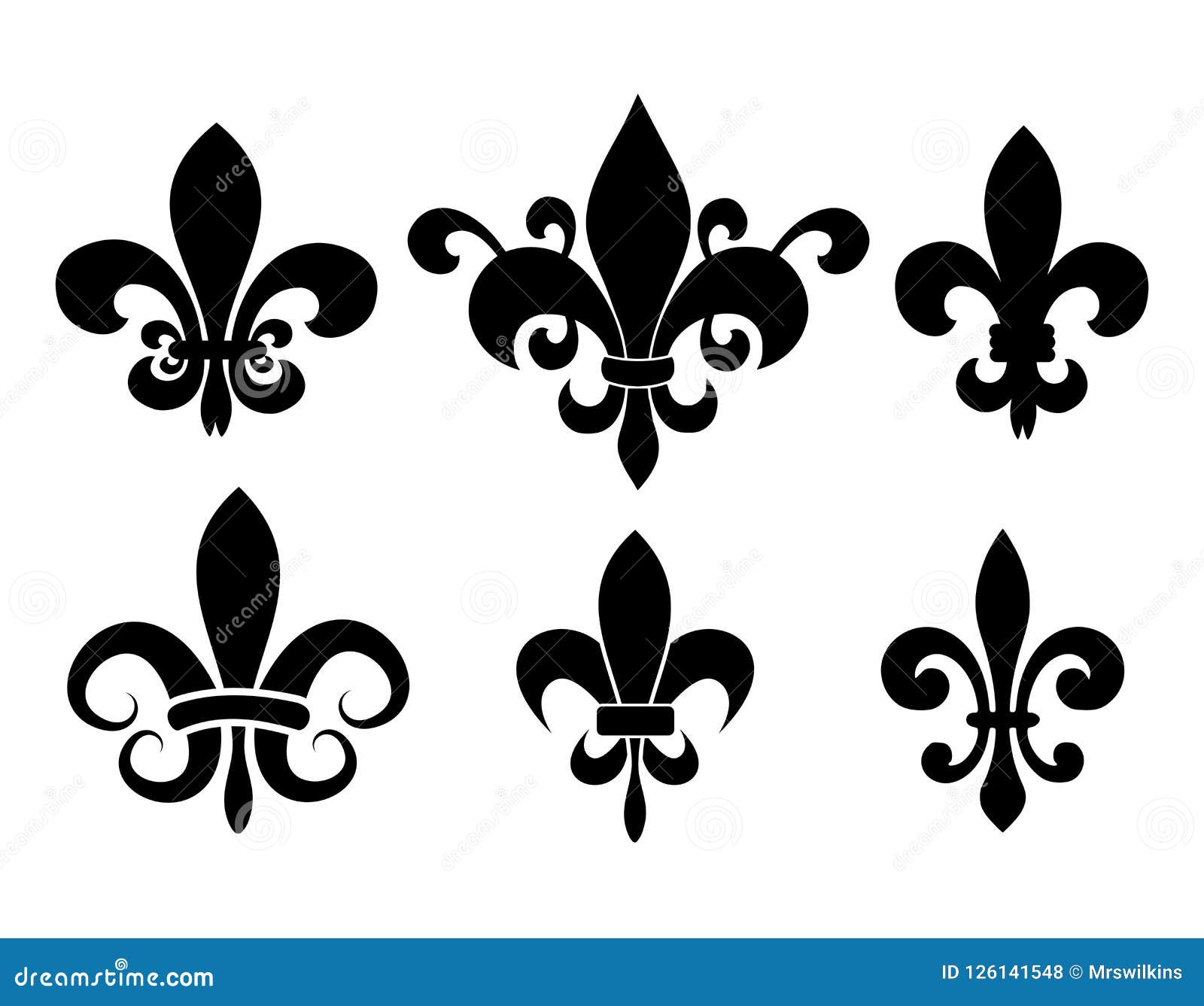 Fleur de lise vector set stock illustration. Illustration of element ...