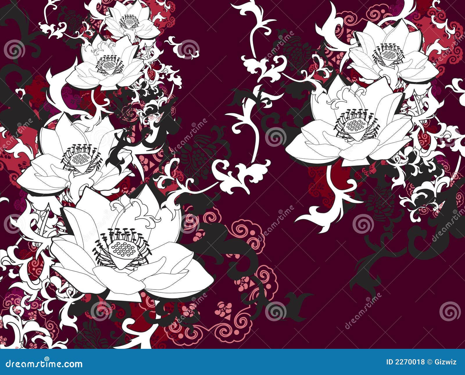 Fleur De Lotus Chinoise Illustration Stock Illustration Du