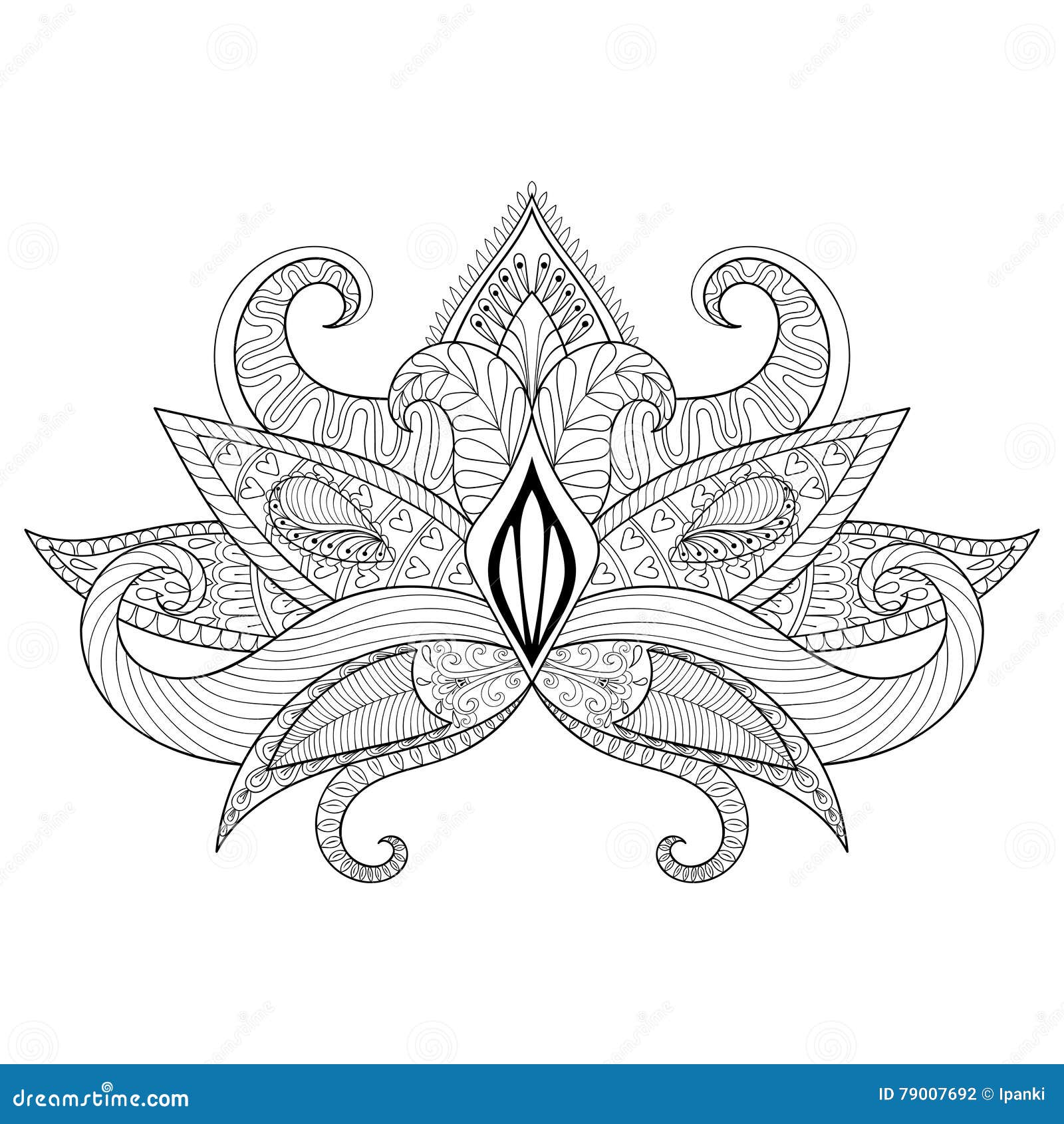 Fleur De Lotus Ornementale De Boho Conception De Tatouage