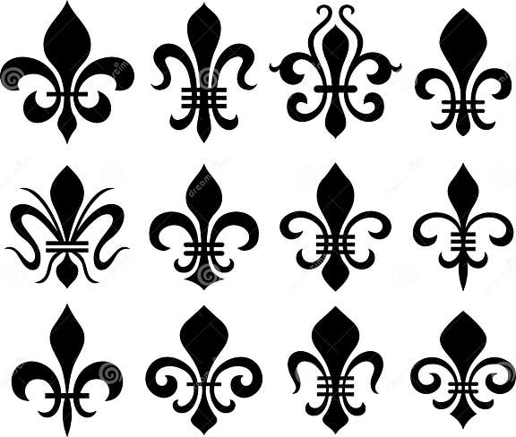 Fleur De Lys Classic Symbols Stock Vector - Illustration of badge, arms ...