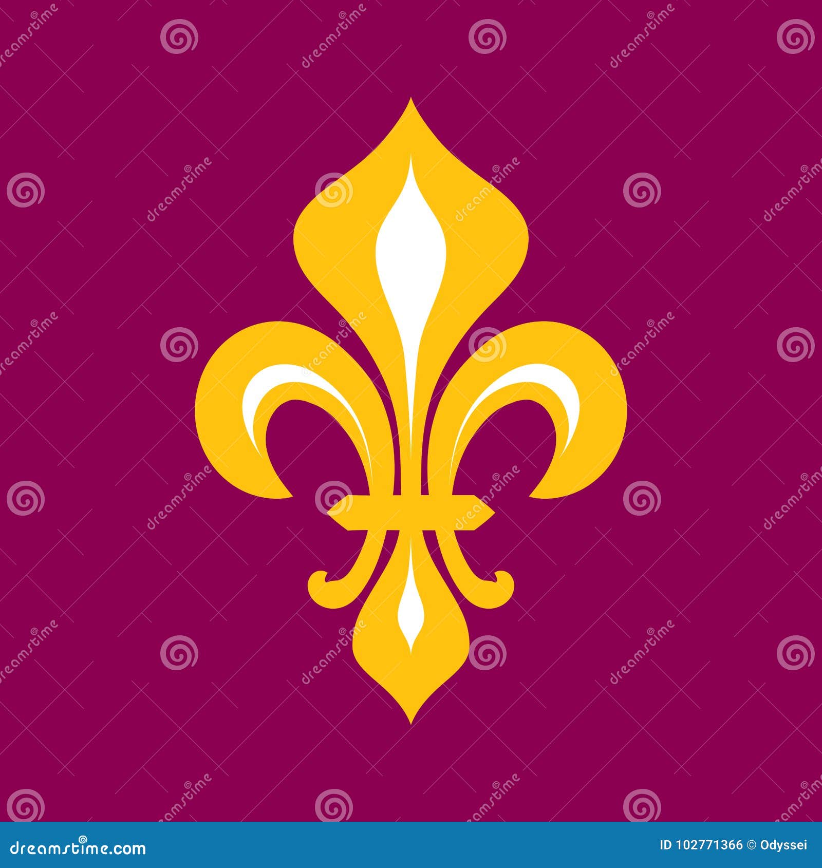 fleur-de-lys (flower de luce), royal heraldic lily.