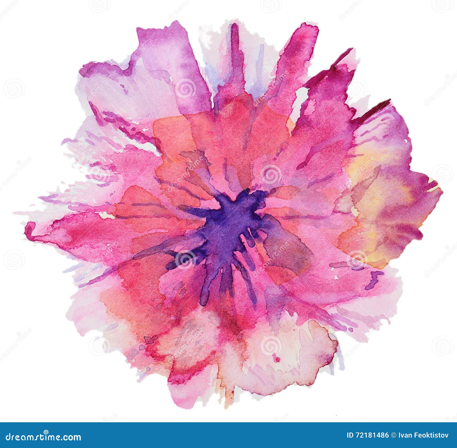 Fleurs Abstraites D'aquarelle Illustration Stock - Illustration du  décoratif, acrylique: 72181486