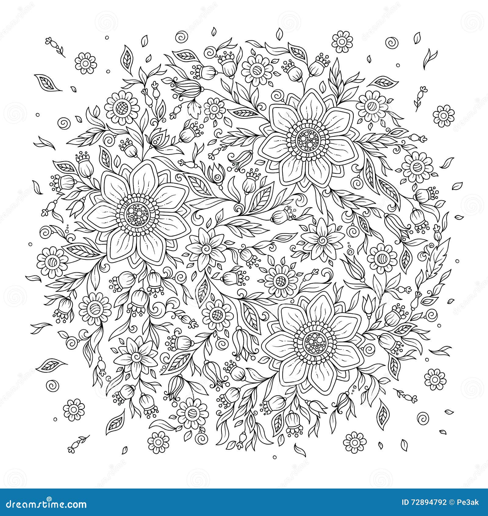 Page De Livre De Coloriage De Fleurs, Page De Livre De Coloriage