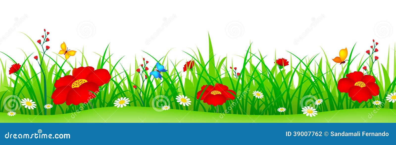 Fleurs De Ressort Et En-tête D'herbe Illustration de Vecteur - Illustration  du fleurs, environnement: 39007762