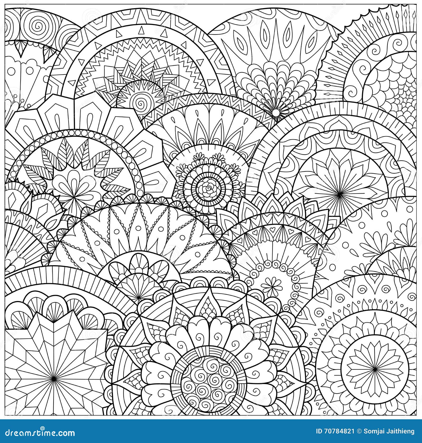 Fleurs et schéma de mandalas pour livre de coloriage pour l adulte les cartes et d autres décorations