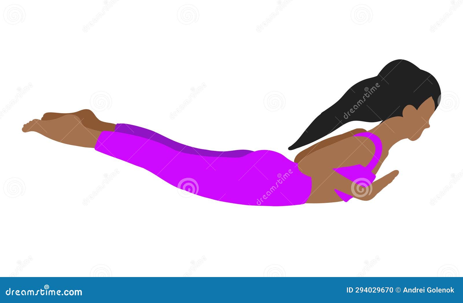 Woman doing Yoga in half plough pose vector. Girl lying on the