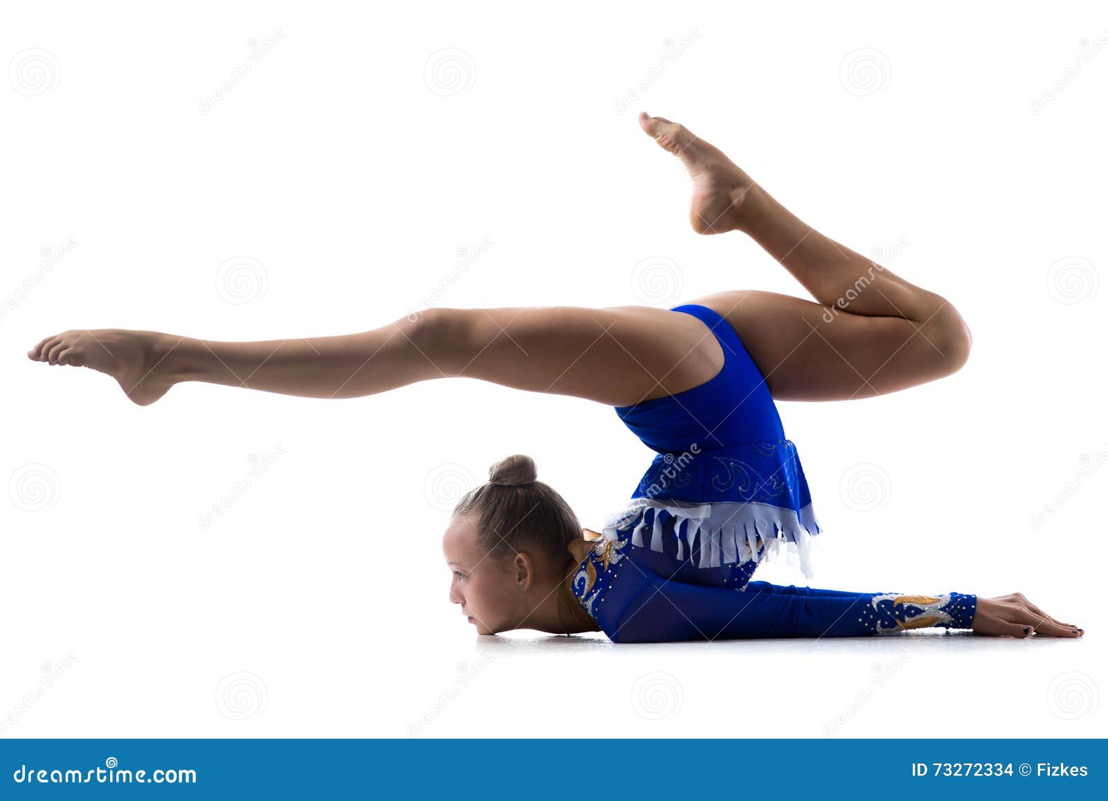 Flexible Girl Doing Gymnastics Stock Photo - Image of color