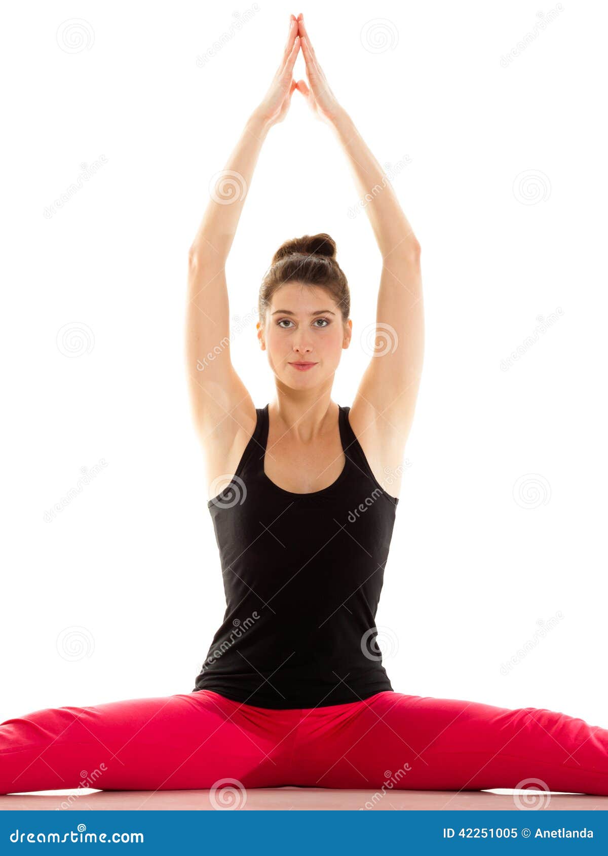 Flexible Girl Doing Stretching Pilates Exercise Stock