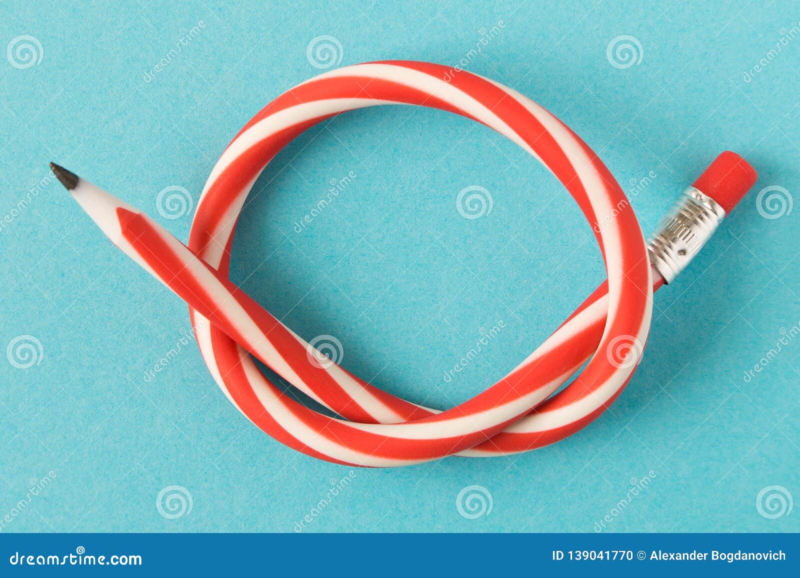 Flexible Pencil . on Blue Background Stock Photo - Image of paint ...
