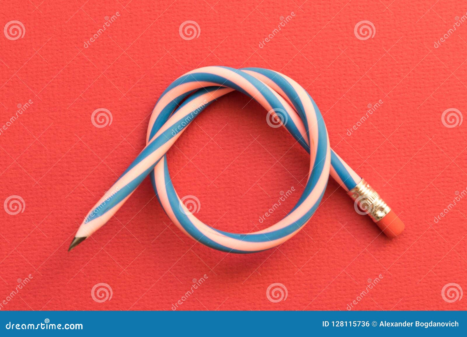 Flexible Pencil . Isolated Red Background Stock Photo - Image of ...