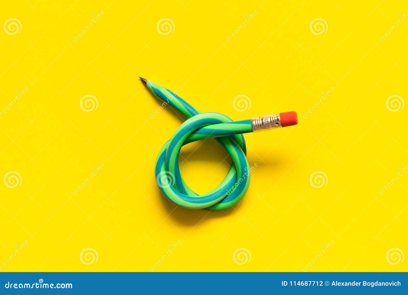 Flexible Pencil . on Yellow Background Stock Photo - Image of matted ...