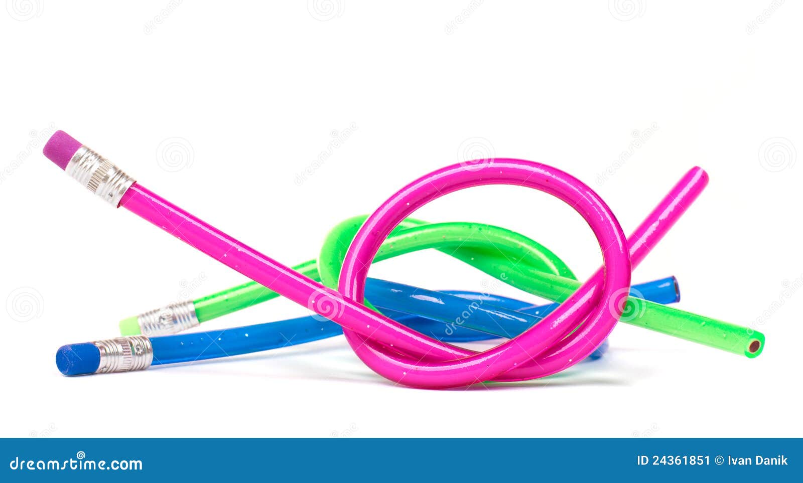 Flexible Pencil On A Turquoise Notebook Bent Pencils Twocolor Stock Photo -  Download Image Now - iStock