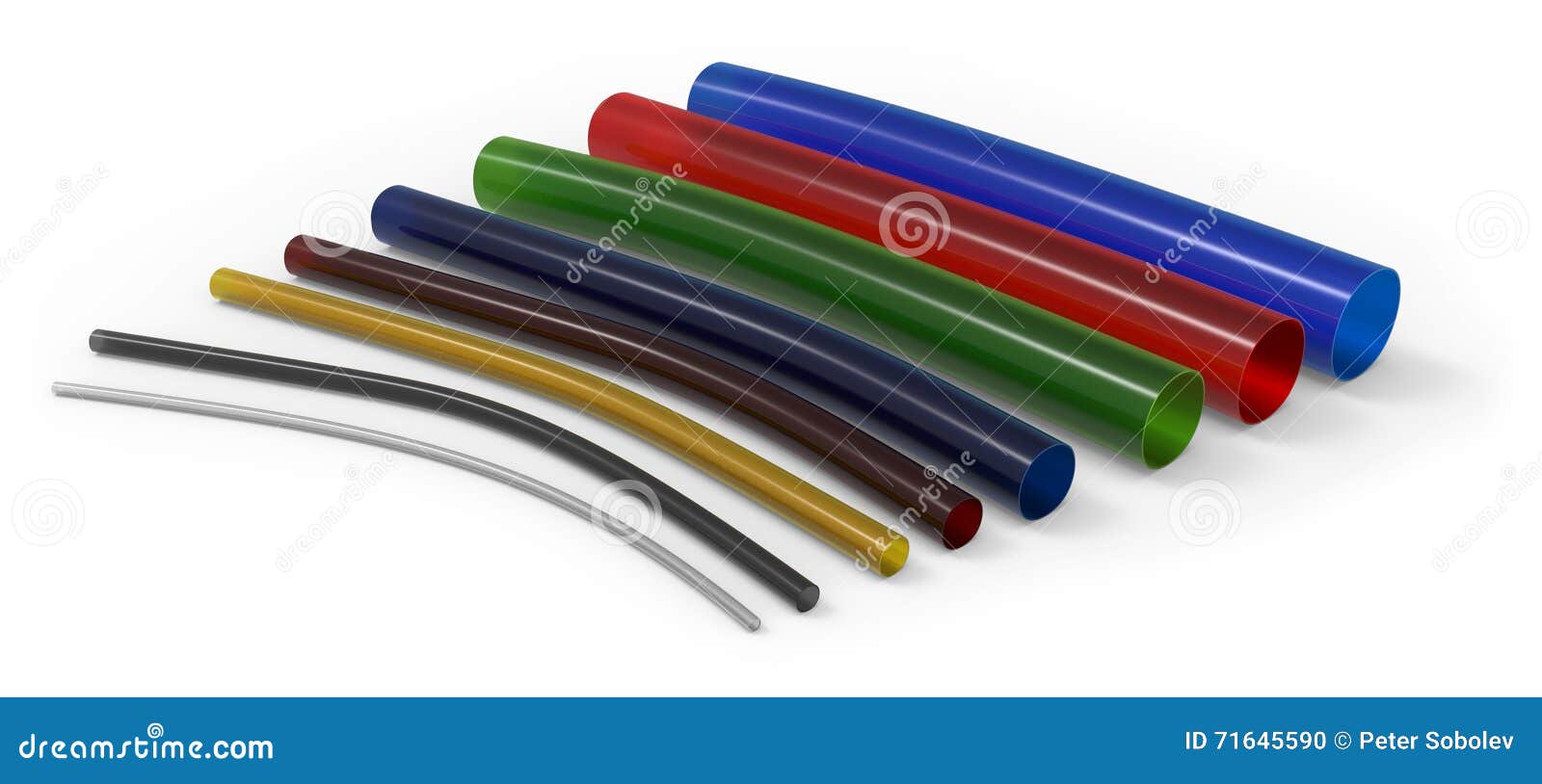 Flexible plastic tubing stock illustration. Illustration of multicolor