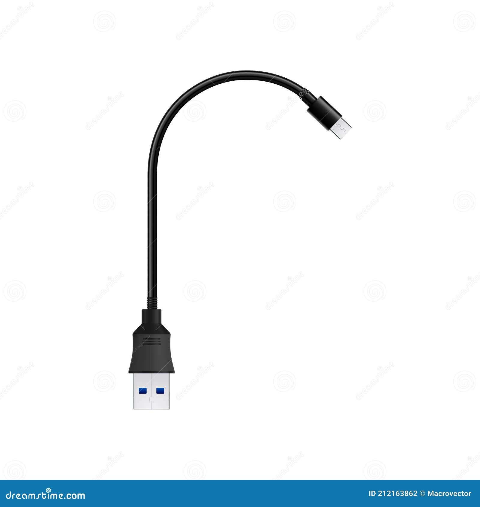 Flexible USB Cable Composition Stock Vector Illustration of