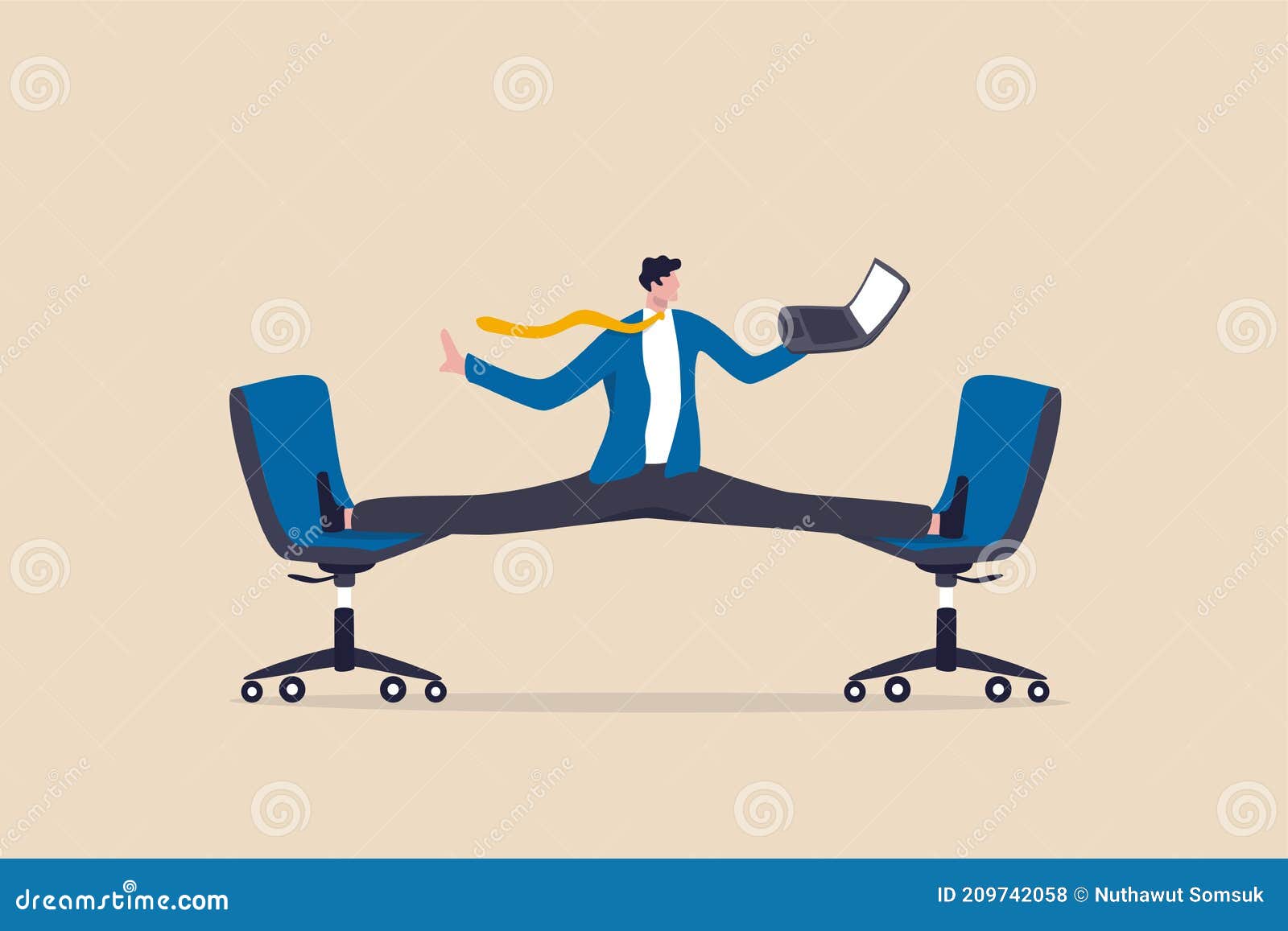 flexible work, let employee manage their working time to finish project concept, smart relax businessman working with laptop