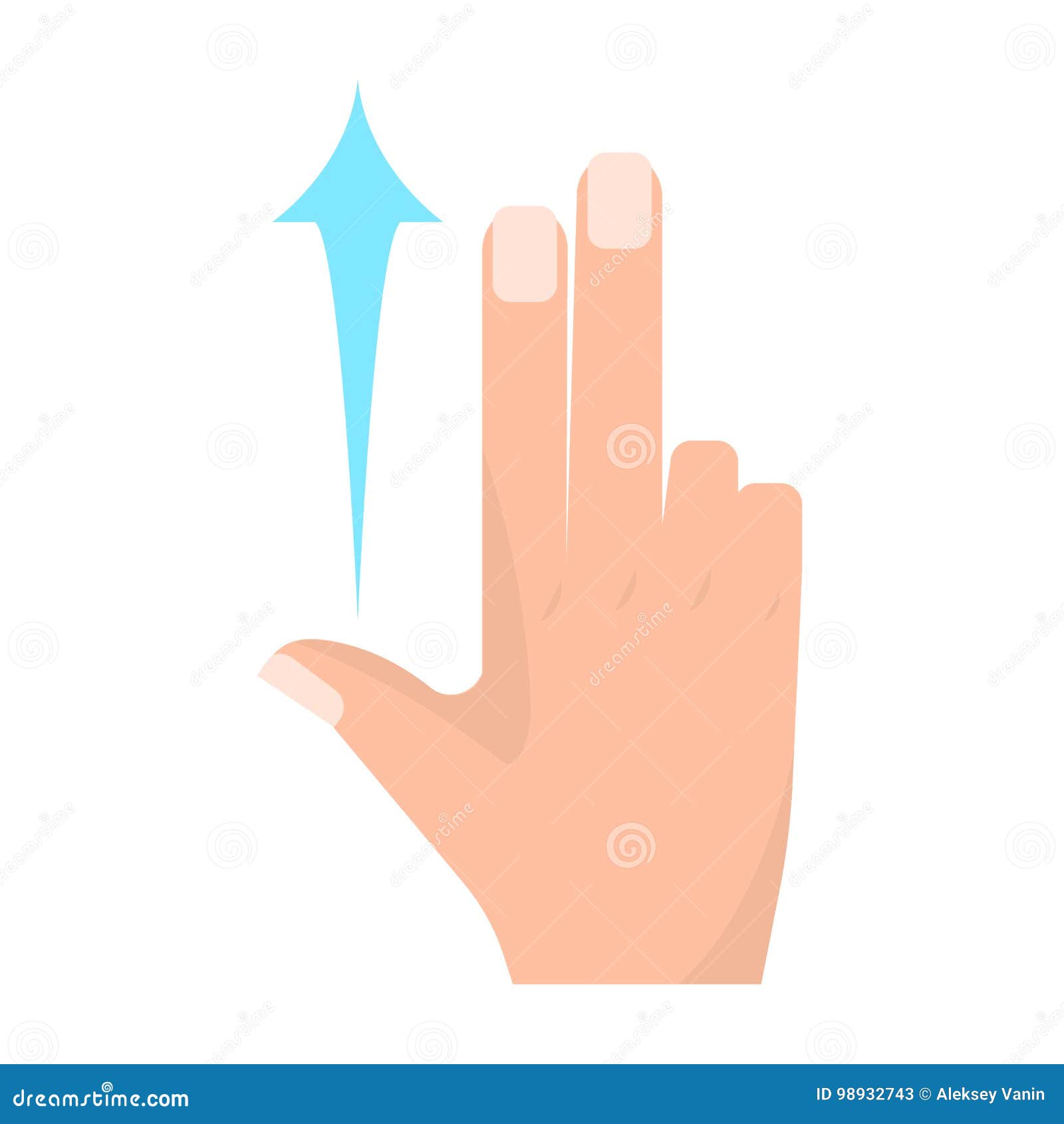 Flick Up with Two Fingers Touch Screen Gesture Vector Stock Vector