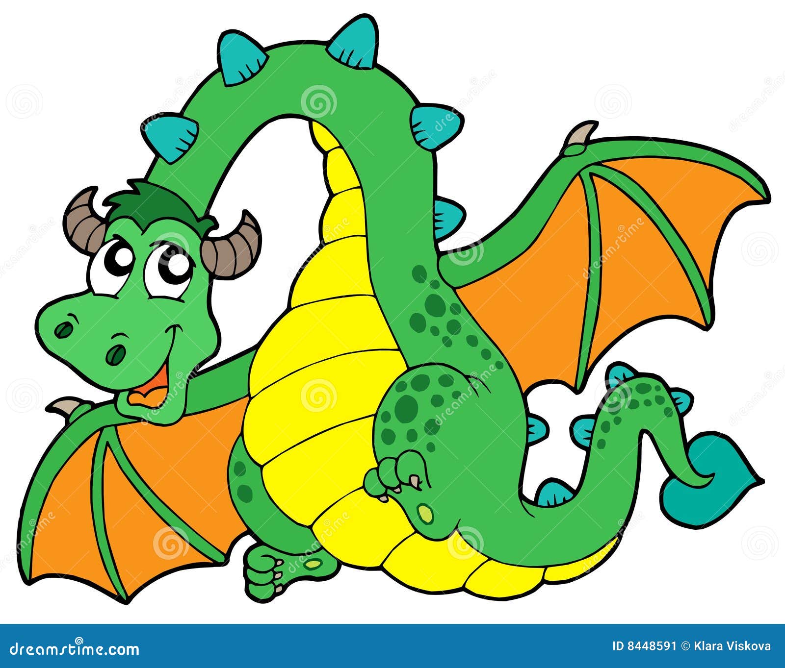 Fliegender Gruner Drache Vektor Abbildung Illustration Von Drache