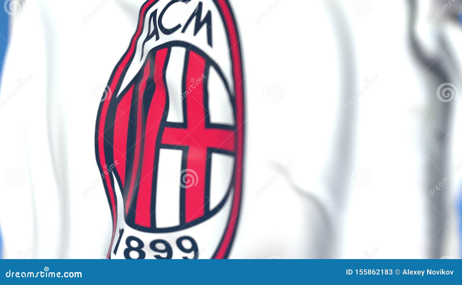 Fliegerflagge Mit Ac Milan Football Club Logo Nahaufnahme Editorielle 3d Darstellung Redaktionelles Stockfoto Illustration Von Darstellung Fliegerflagge